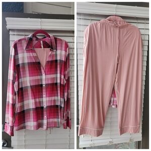 NWT Soma Sugarloaf Long Sleeve Plaid Pajama Set Pants And Top Plus Size XXl